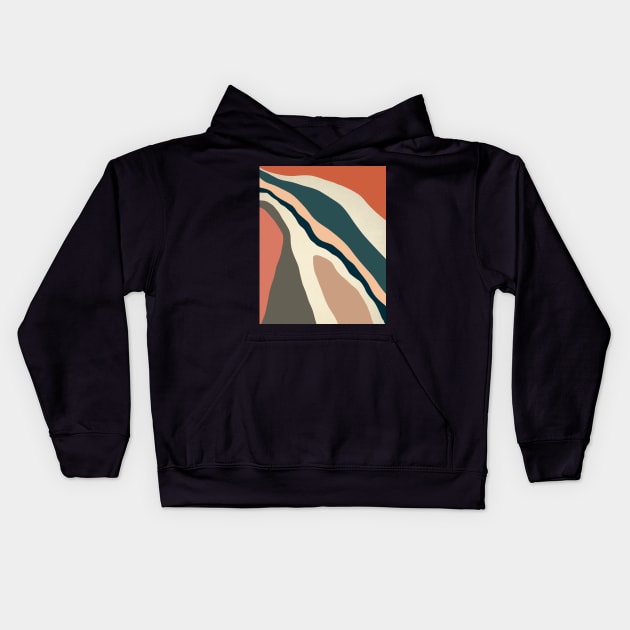 Swell - Modern Abstract Print Kids Hoodie by ALICIABOCK